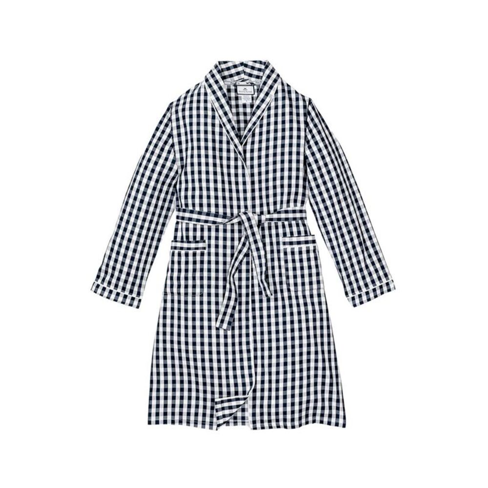 Petite Plume Gingham Robe, Navy